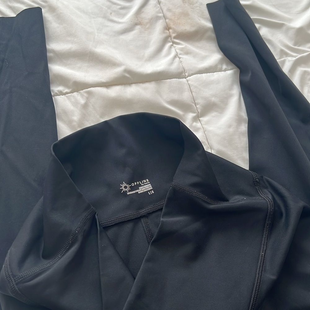 AERIE Offline Black Compression Leggings (Size: Large) - Picture 4 of 4